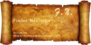 Fuchs Nándor névjegykártya